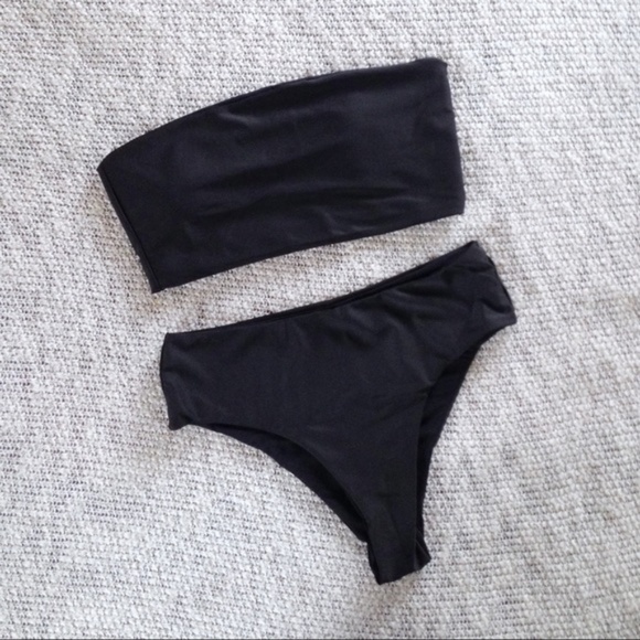 Sexy High Waist Wide Bandeau Strapless Bikini NEW - Picture 2 of 3